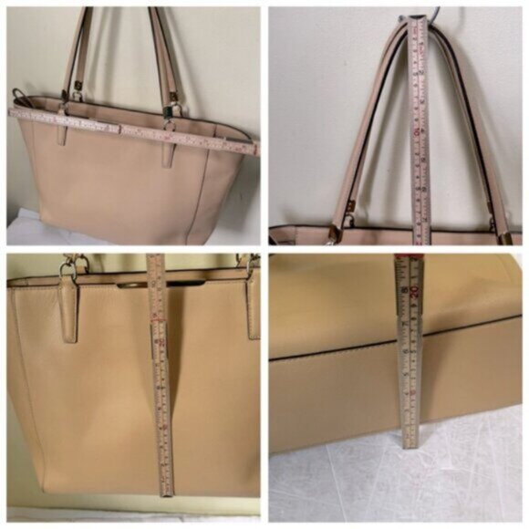 Coach Madison East West Saffiano Leather Tote Shoulder Bag Shopper Tan Neutral - Picture 15 of 15